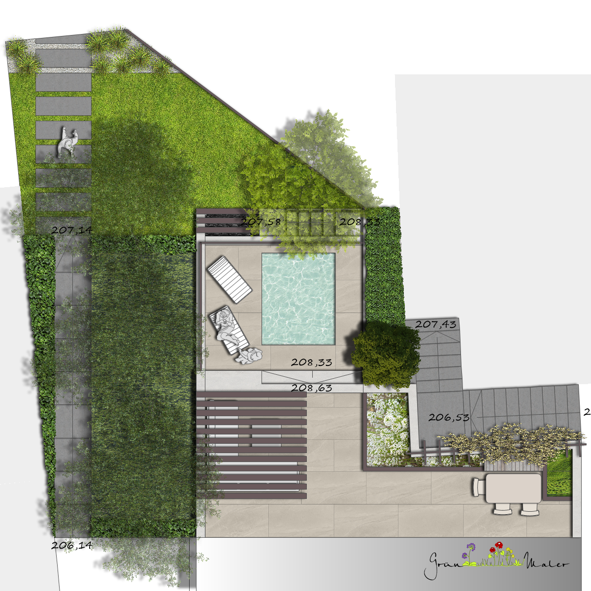 Dachterrasse als Hauptakteur